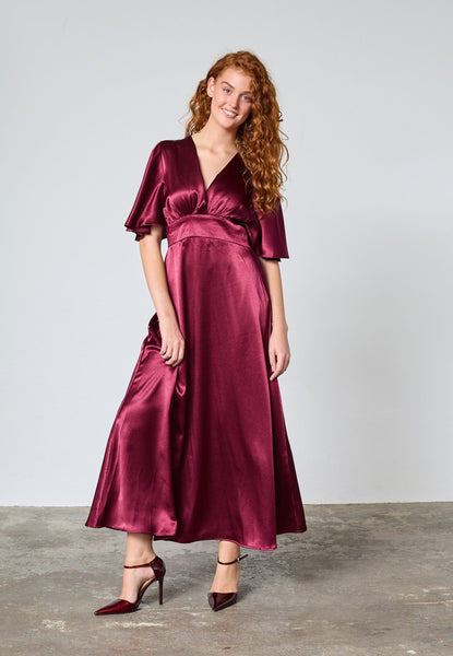 Gisella kjóll - Dark Bordeaux