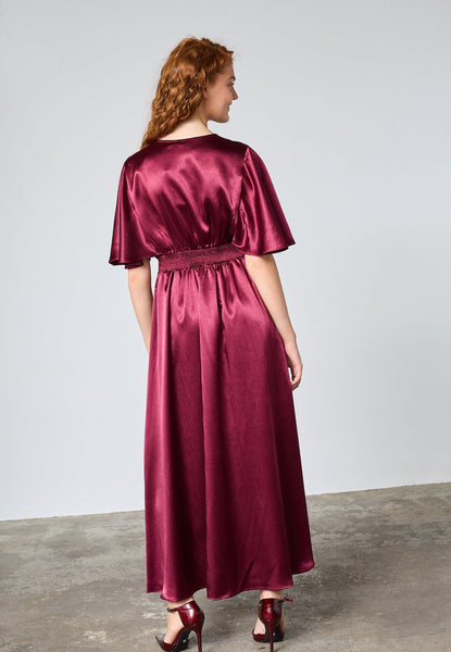Gisella kjóll - Dark Bordeaux