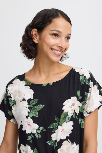 Mjoella O-neck kjóll - Roses