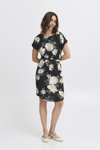 Mjoella O-neck kjóll - Roses