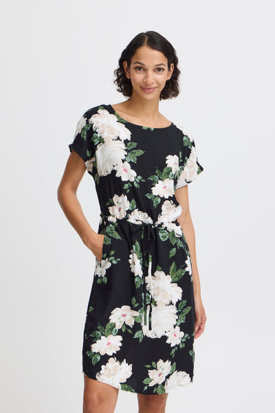 Mjoella O-neck kjóll - Roses