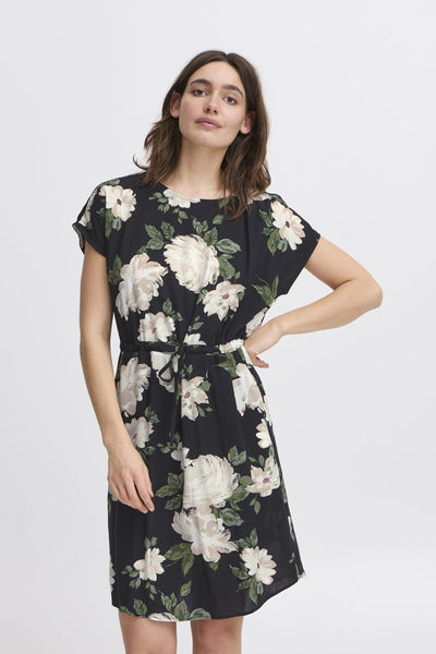 Mjoella O-neck kjóll - Roses