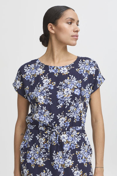 Mjoella O-neck kjóll - Navy