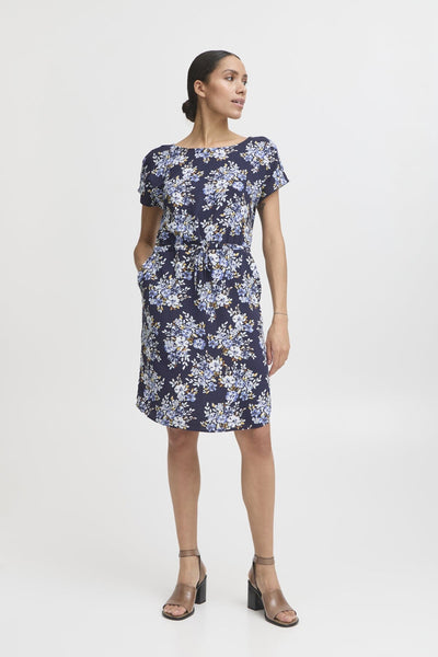 Mjoella O-neck kjóll - Navy