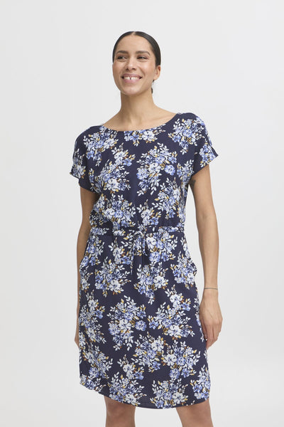 Mjoella O-neck kjóll - Navy