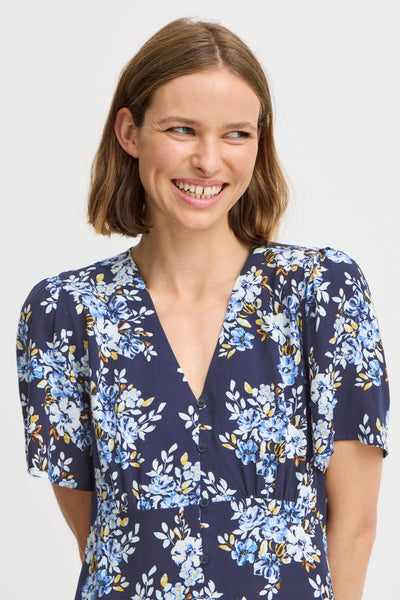 Mjoella V-neck kjóll - Navy