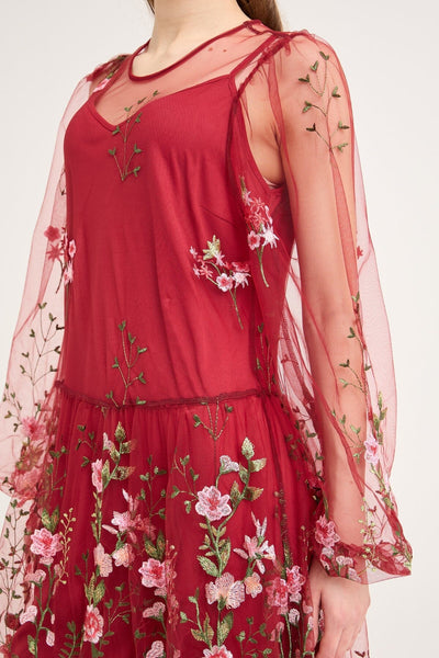 Fuschia kjóll, Bordeaux