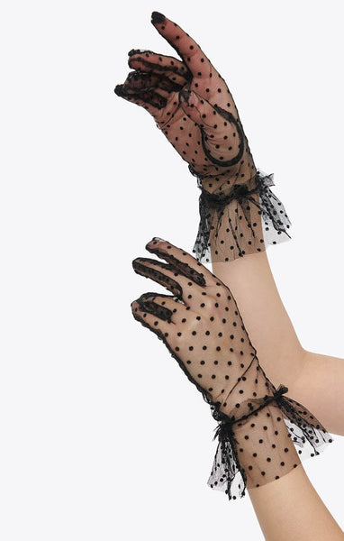 Dotty mesh hanskar