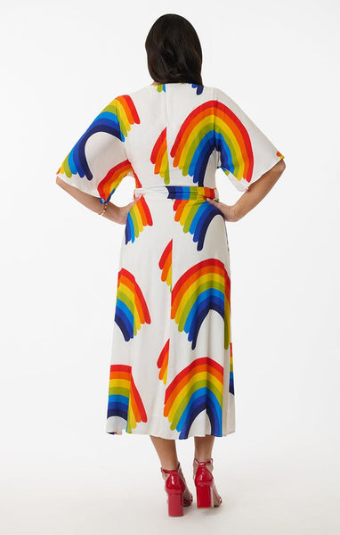 Rainbow wrap kjóll