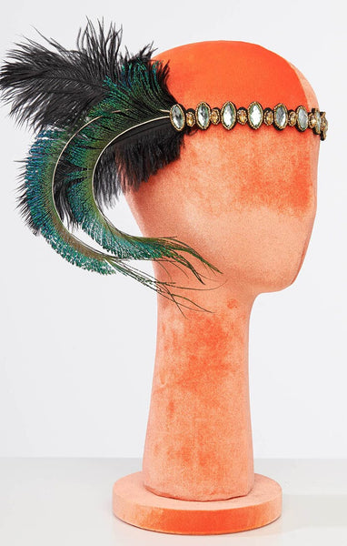 Stoned ennisband með peacock fjöður