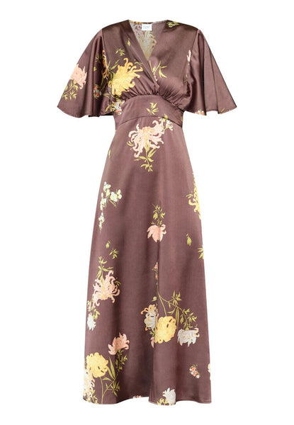 Gisella kjóll - Floral Brown