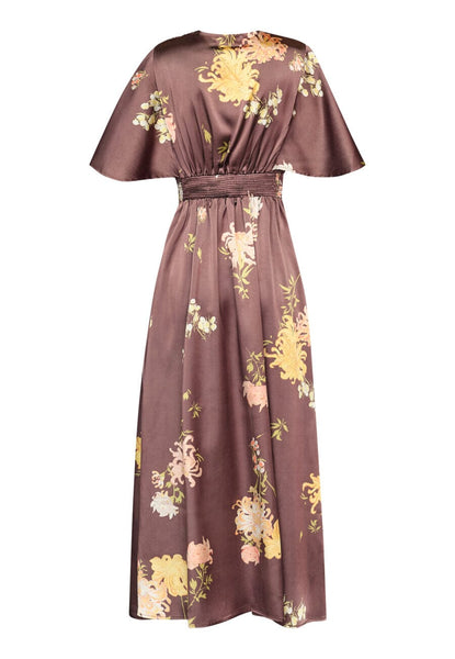 Gisella kjóll - Floral Brown