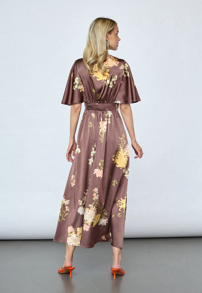 Gisella kjóll - Floral Brown