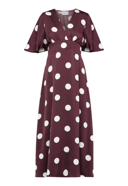 Gisella kjóll - Bordeaux dots