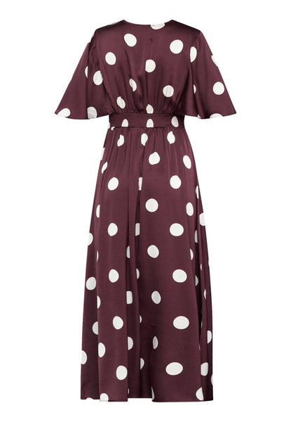 Gisella kjóll - Bordeaux dots