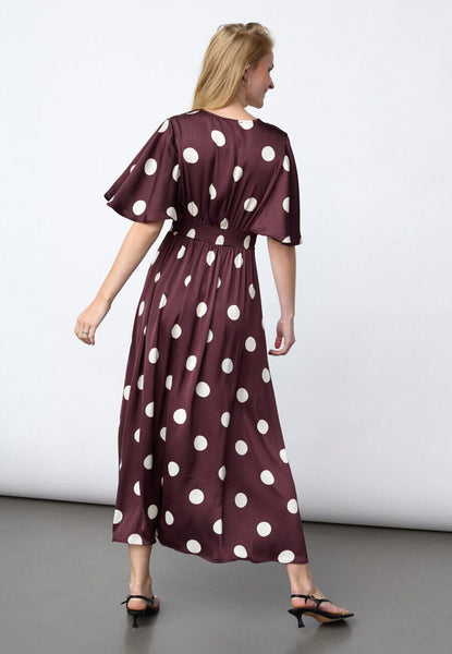 Gisella kjóll - Bordeaux dots
