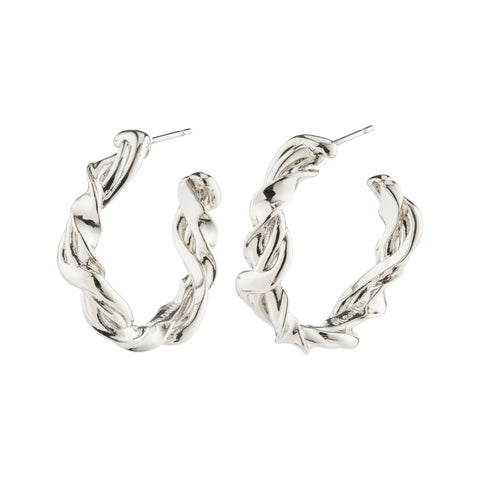 Sun Twisted hoops - Silfraðir