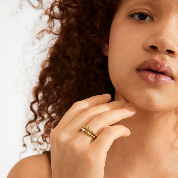 Shift perlu hringar - gylltir