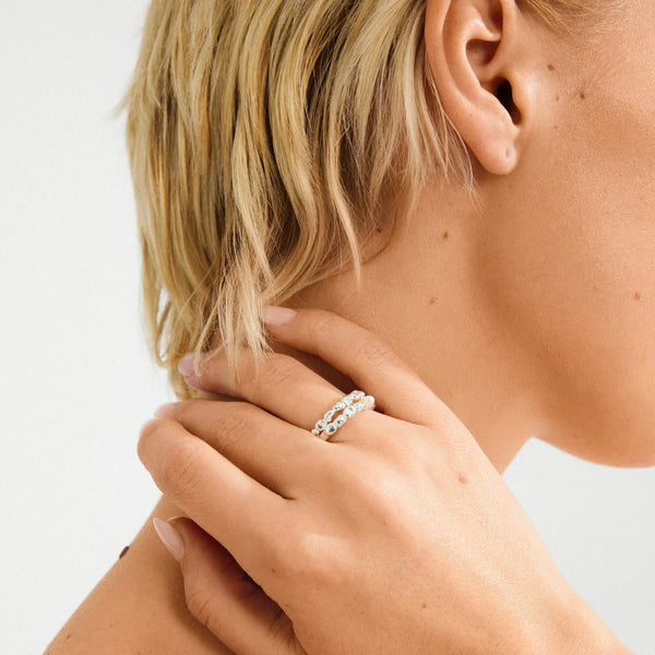 Shift perlu hringar - silfraðir