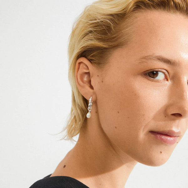 Shift perlu eyrnalokkar - silfraðir