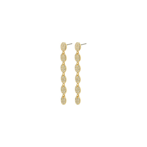 BEAT recycled crystal long eyrnalokkar - gylltir