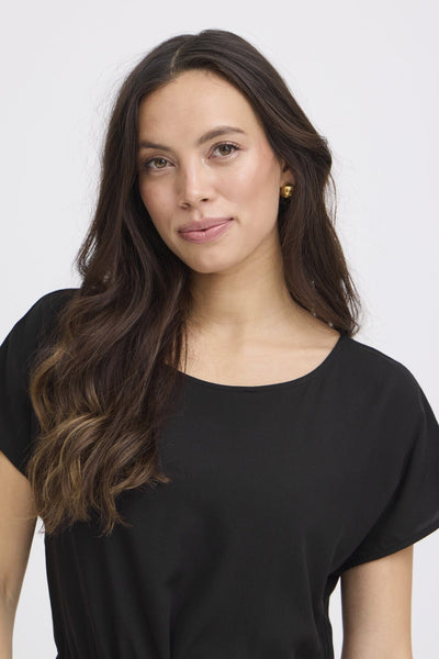 Mjoella O-neck kjóll - Svartur