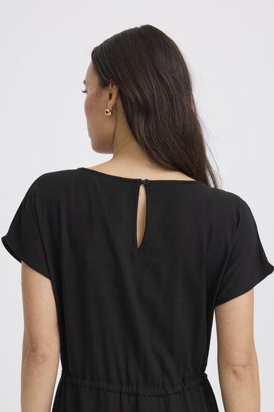 Mjoella O-neck kjóll - Svartur
