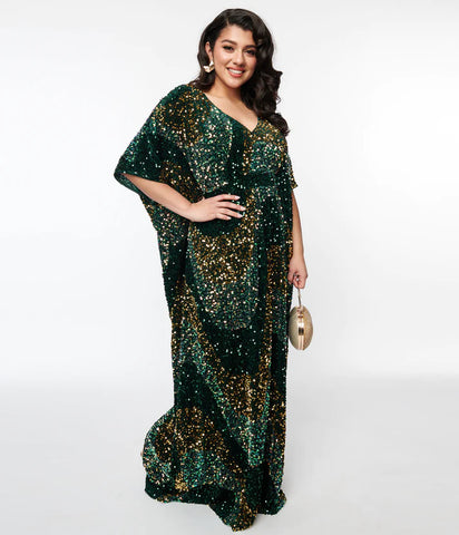 Caftan sequence kjóll - Grænn