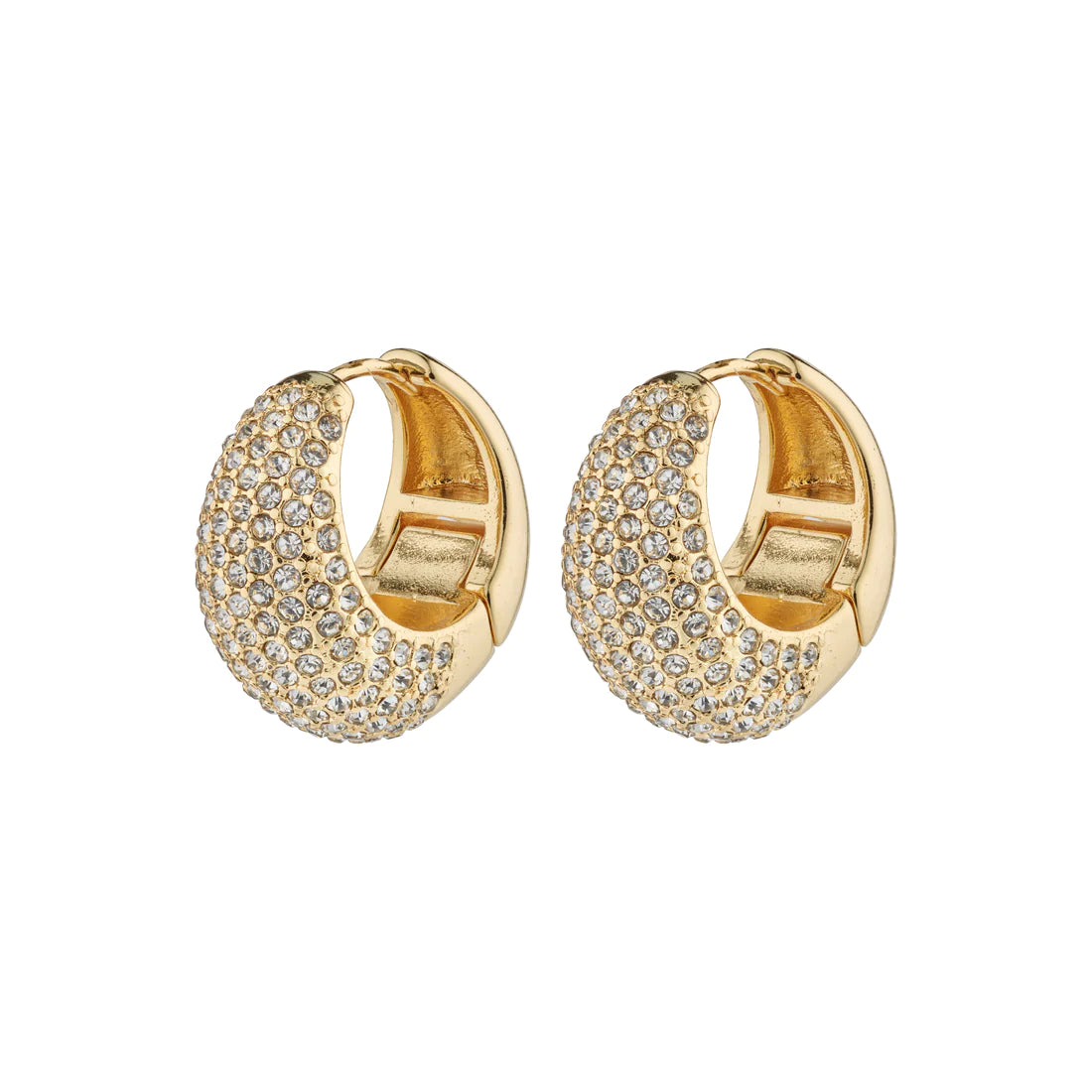 Naomi crystal hoops -gylltir