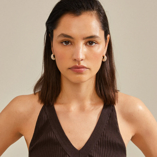 Naomi crystal hoops -gylltir