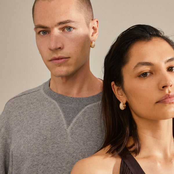 Naomi crystal hoops -gylltir