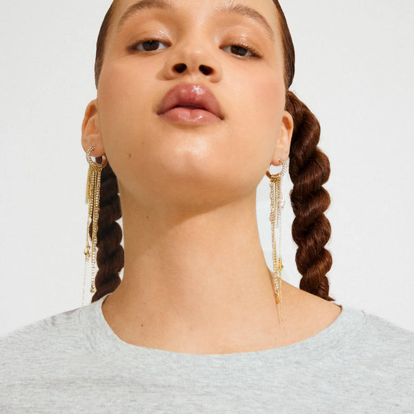 Drue eyrnalokkar - gylltir