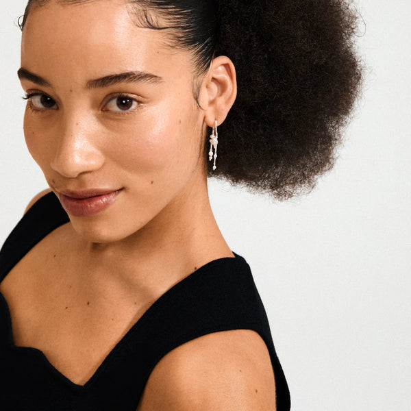 Jasper eyrnalokkar - silfraðir