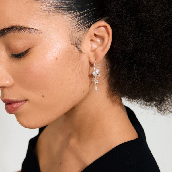 Jasper eyrnalokkar - silfraðir