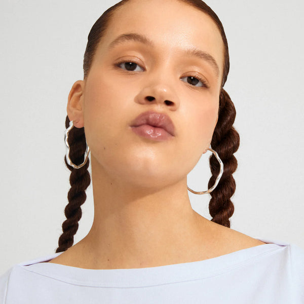 Larkin eyrnalokkar stærri - silfraðir