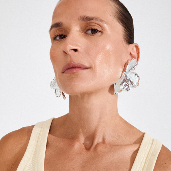 Virel eyrnalokkar, silfraðir