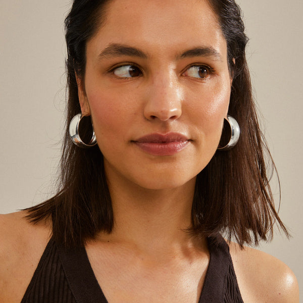 Naia Mega Chunky hoops - Silfraðir