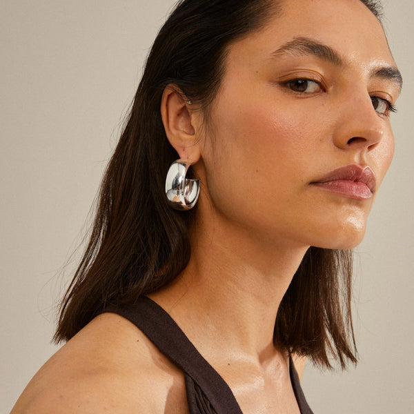 Naia Mega Chunky hoops - Silfraðir
