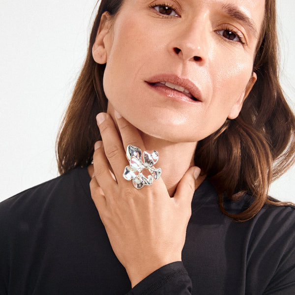 LUNITH hringur, silfraður