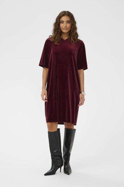 Zoe kjóll-vínrauður