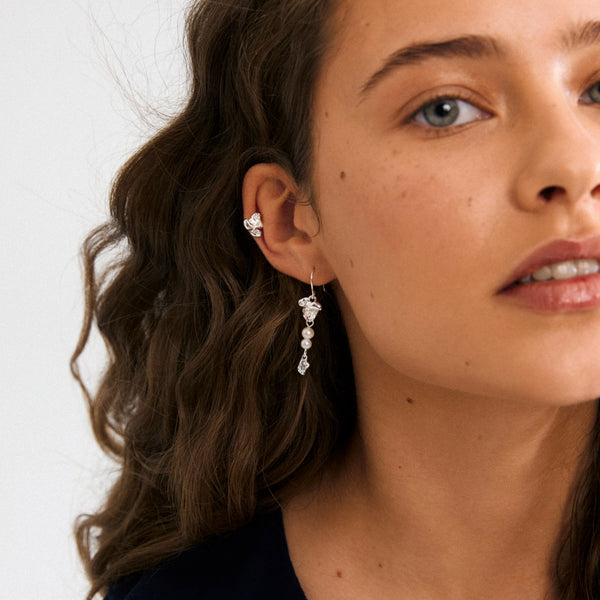 LUIS eyrnalokkar 2-in-1 sett, silfraðir