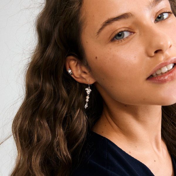 LUIS eyrnalokkar 2-in-1 sett, silfraðir