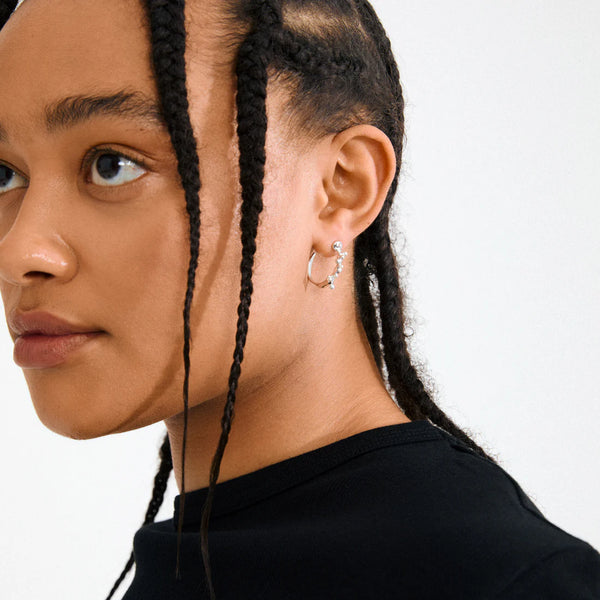 Hadley eyrnalokkar - silfraðir