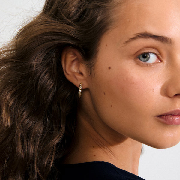 Tatum medium eyrnalokkar - Gylltir