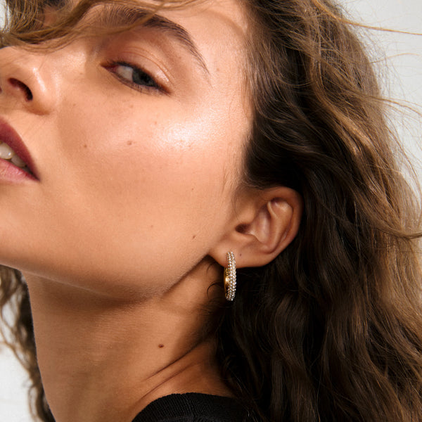 Tatum large eyrnalokkar - Gylltir