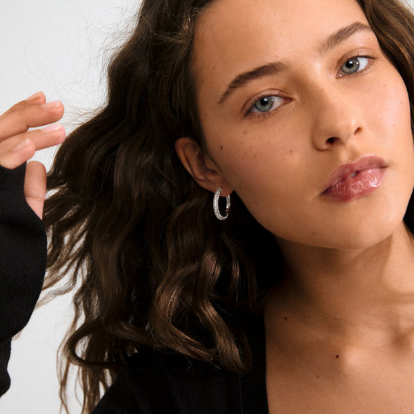 Tatum large eyrnalokkar - Silfraðir