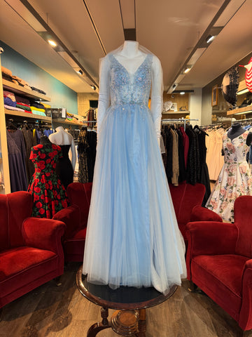 Glady Embroderied kjóll - Baby Blue