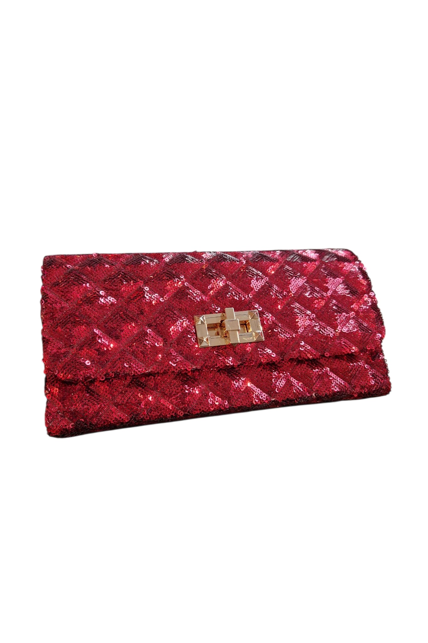 Sequin Clutch veski - Rautt
