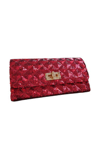 Sequin Clutch veski - Rautt