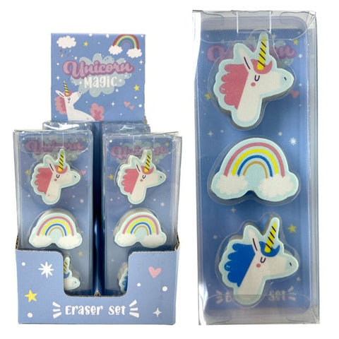 Unicorn strokleður - 3 lítil í pakka